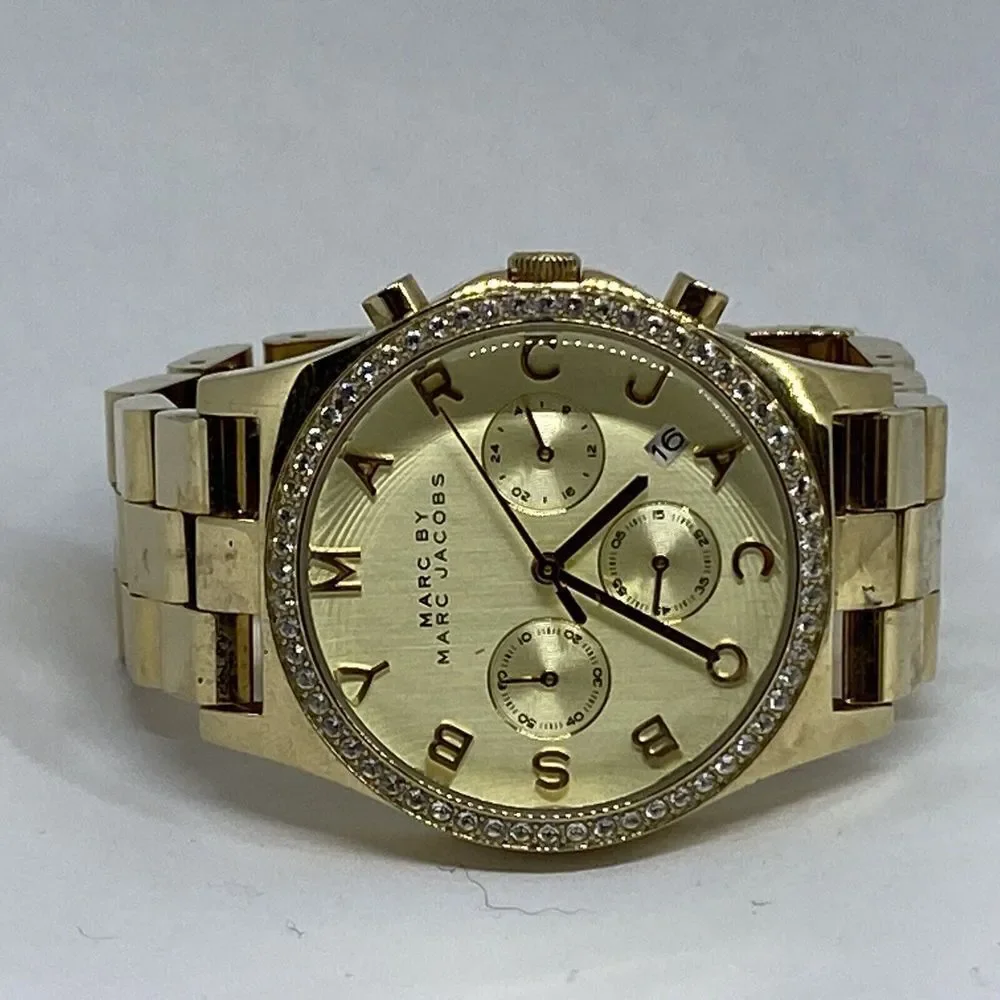 Marc Jacobs MBM3105 Women's Gold Stainless Steel Analog Dial Quartz Watch XX899
